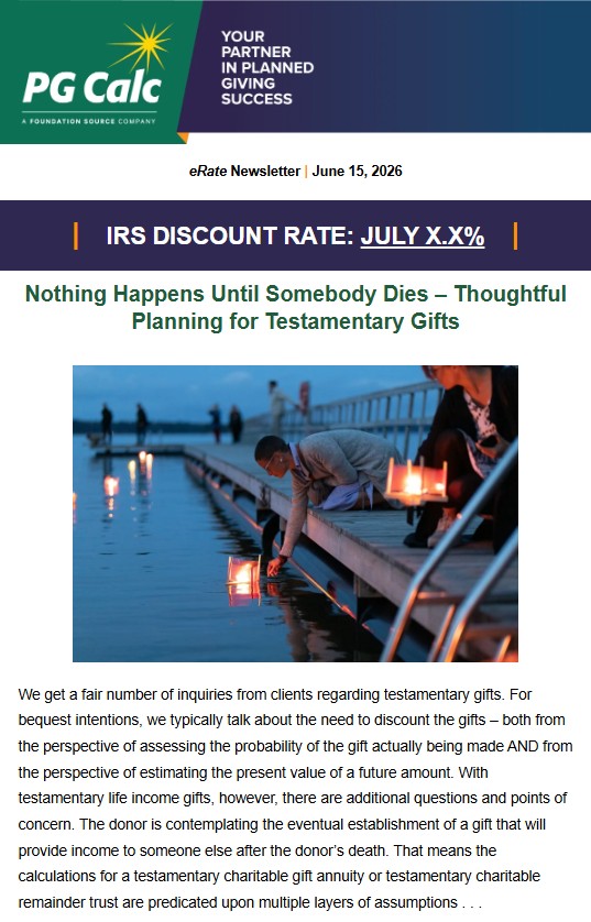 PG Calc July 2026 eRate newsletter