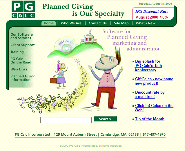 PG Calc website circa 2000